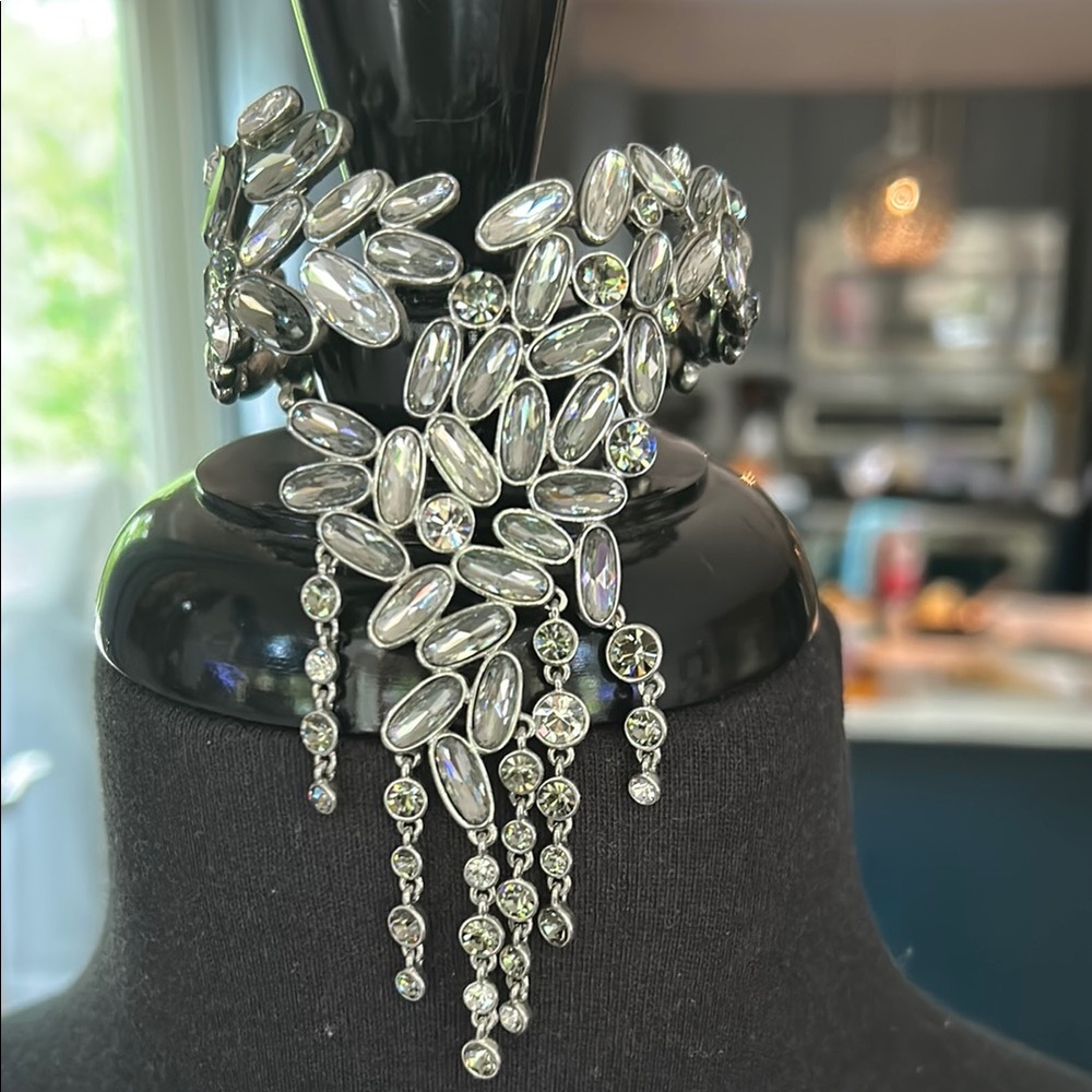 Elegant Silver Statement Waterfall Bracelet